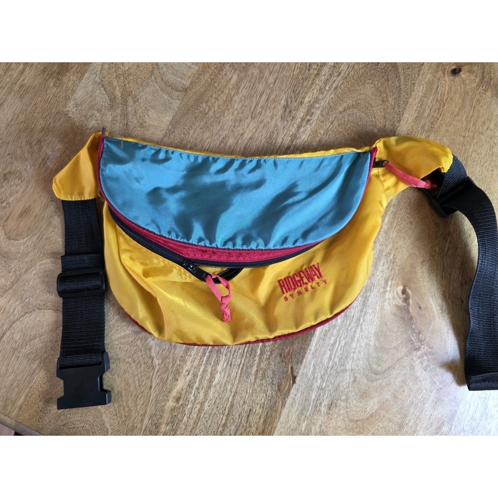 Ridgeway By KELTY fanny Pack Lumbar Pack Vintage Yellow Blue Red Large Capacity